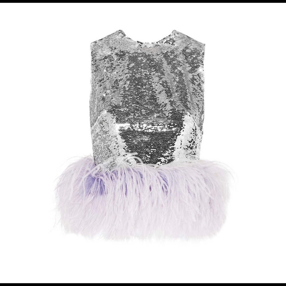16arlington sequin feather top
